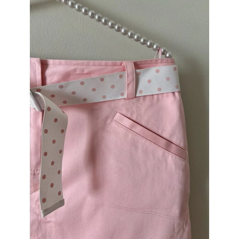 NWT Izod Golf Womens Size 8 Pink Golf Skirt Skort Polka Dot Belt - Picture 3 of 8